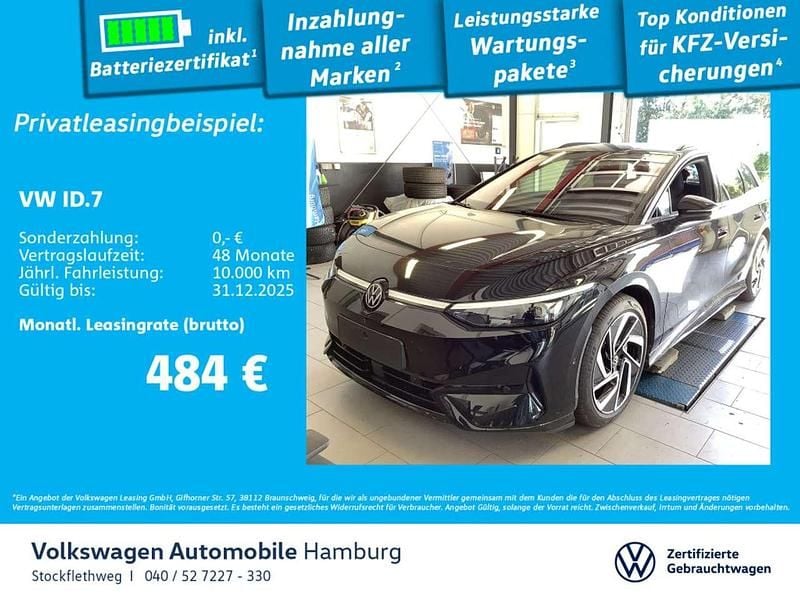 0e grenadillschwarz metallic Gebraucht 2024 VW ID.7 Pro Limousine | 48.590 € (Fairer Preis) - Bild 1/3