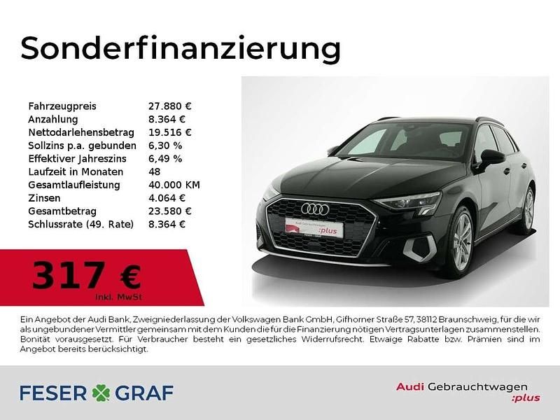 Brillantschwarz Gebraucht 2024 Audi A3 Advanced Plus Limousine | 27.880 € (Guter Preis) - Bild 1/2
