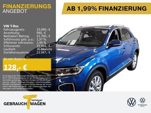 Blau Gebraucht 2024 VW T-Roc Style SUV | 23.690 € (Guter Preis) - Bild 1/2
