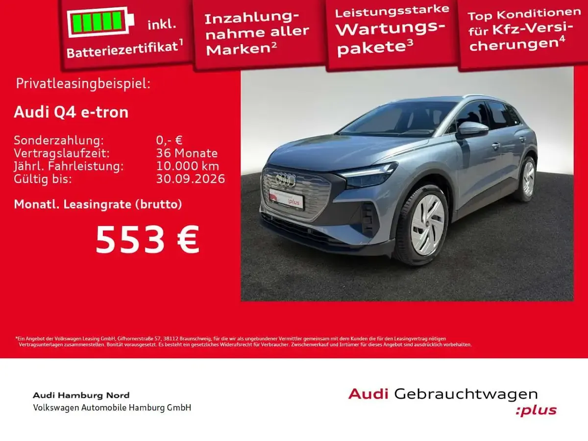 Gebraucht Audi Q4 e-tron S-Line 210 kW (286 PS) 2025 5y geysirblau metallic SUV