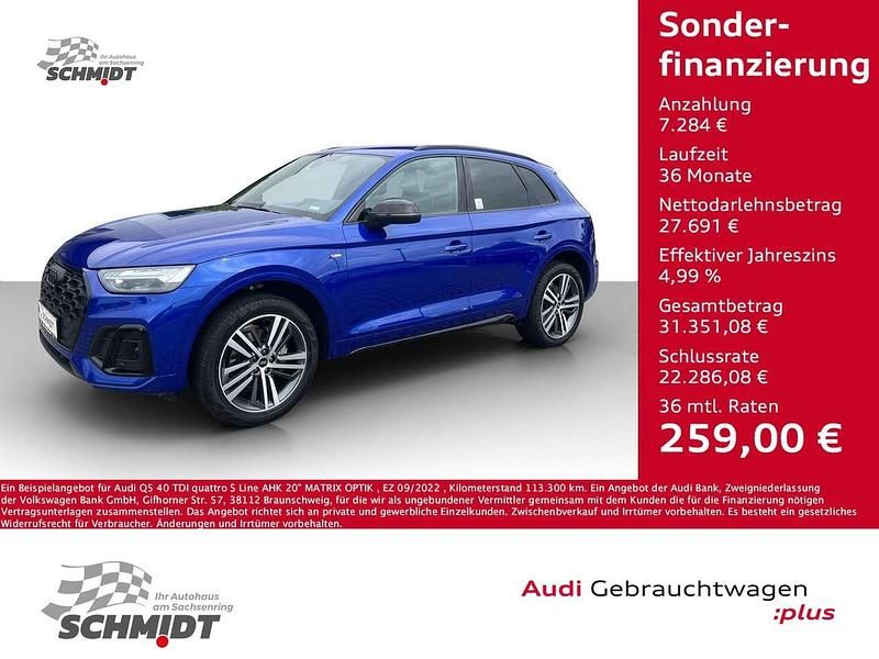 Blau Gebraucht 2022 Audi Q5 S-Line SUV | 34.975 € (Guter Preis) - Bild 1/4