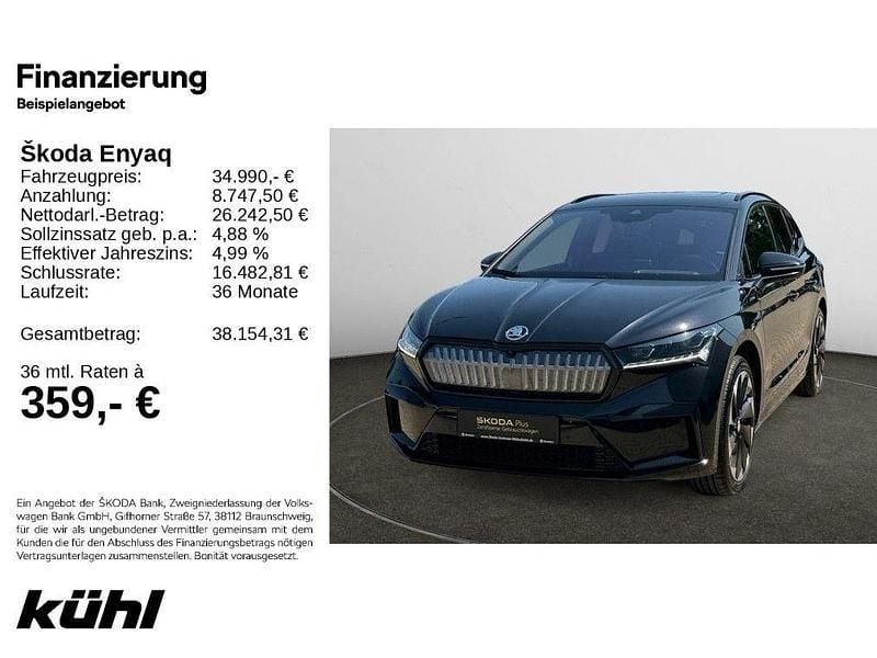 Blackmagic perleffekt Gebraucht 2022 Skoda Enyaq iV SportLine SUV | 34.690 € - Bild 1/4