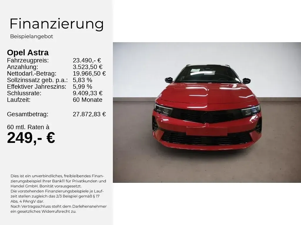 Używany Opel Astra Ultimate 131 KM (96 kW) 2024 Czerwony Kombi