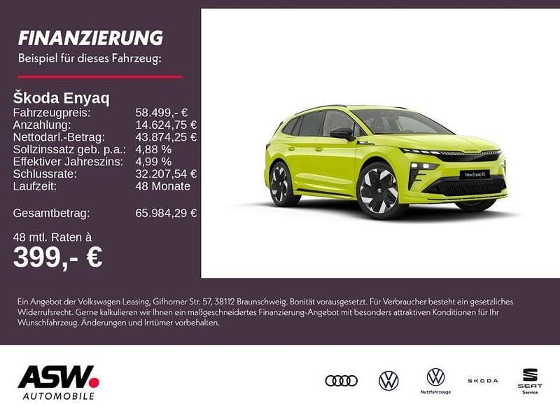 Neu Skoda Enyaq iV RS 250 kW (340 PS) 2026 Mambagrün SUV