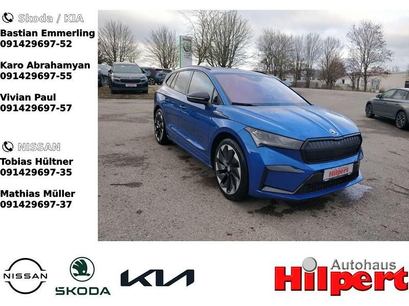 Raceblau metallic (metallic) Gebraucht 2021 Skoda Enyaq iV SportLine SUV | 29.940 € (Etwas zu teuer) - Bild 1/4