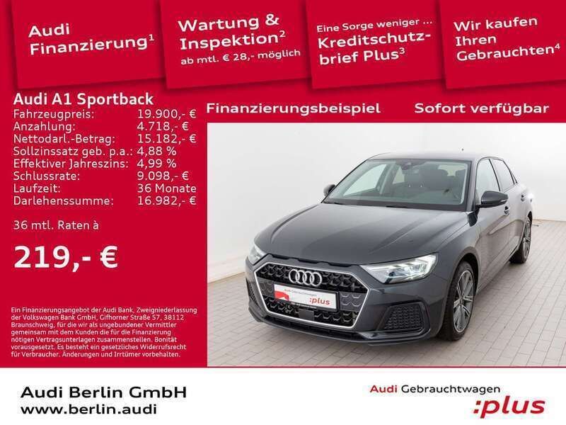 Manhattangrau metallic Gebraucht 2020 Audi A1 Advanced Plus Kleinwagen | 19.900 € (Fairer Preis) - Bild 1/3