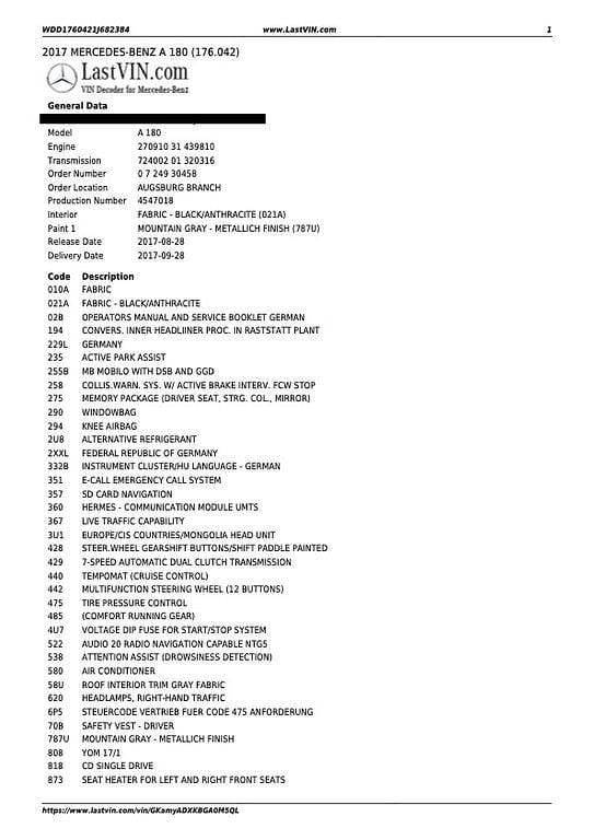 Gebraucht Mercedes A180 122 PS (89 kW) 2017 Grau Limousine