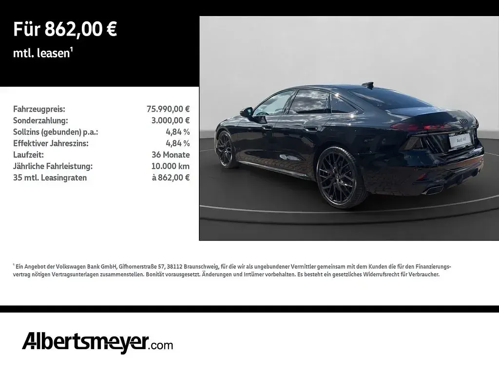 Neu Audi A6 Edition .1 252 PS (185 kW) 2026 Schwarz Limousine