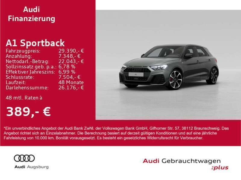 Chronosgrau metallic Gebraucht 2021 Audi A1 S-Line Kleinwagen | 29.390 € (Etwas zu teuer) - Bild 1/4