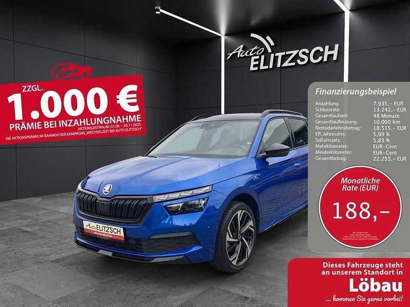 Raceblau metallic Gebraucht 2021 Skoda Kamiq Monte Carlo SUV | 26.450 € (Fairer Preis) - Bild 1/3