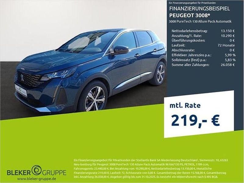 Celebes blau Gebraucht 2023 Peugeot 3008 Allure SUV | 23.440 € (Guter Preis) - Bild 1/3