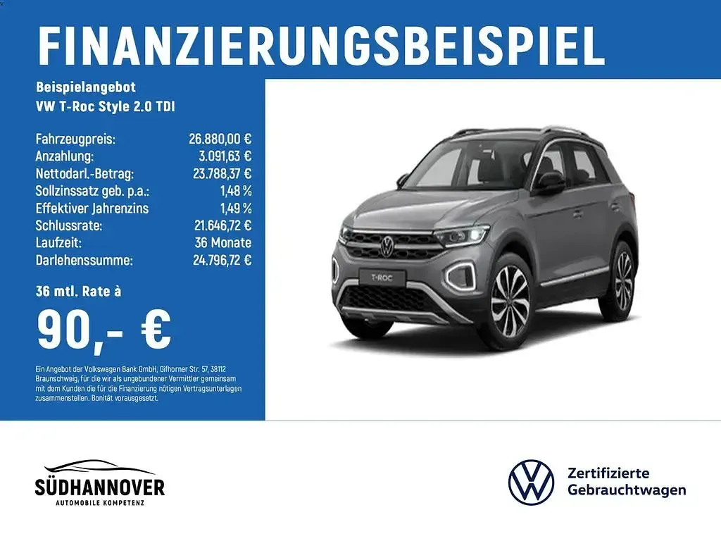 Occasion VW T-Roc Style 116 ch (85 kW) 2025 Gris SUV