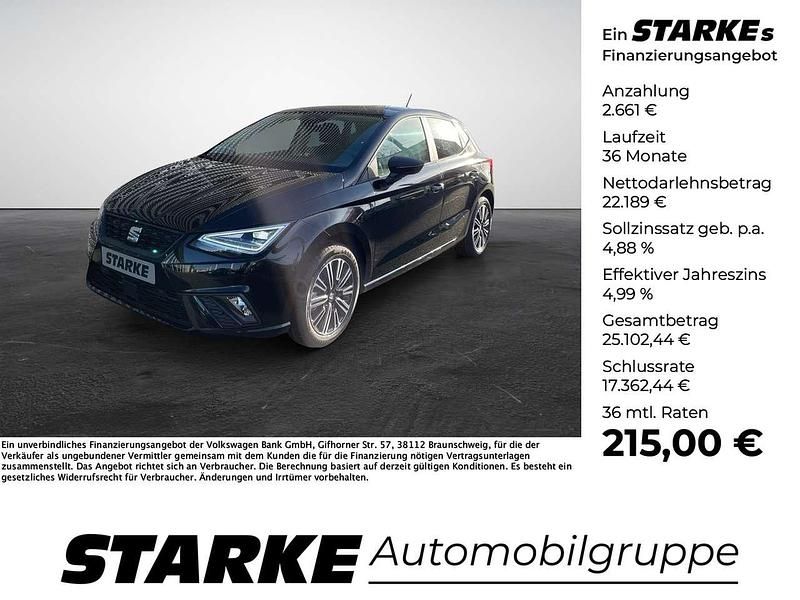 Schwarz (midnight schwarz metallic) Neu 2024 Seat Ibiza Style Limousine | 24.850 € (Teuer) - Bild 1/4