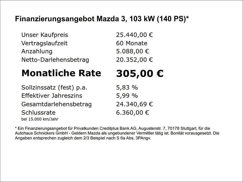 Gebraucht Mazda 3 Homura-Line 140 PS (102 kW) 2025 Schwarz Limousine