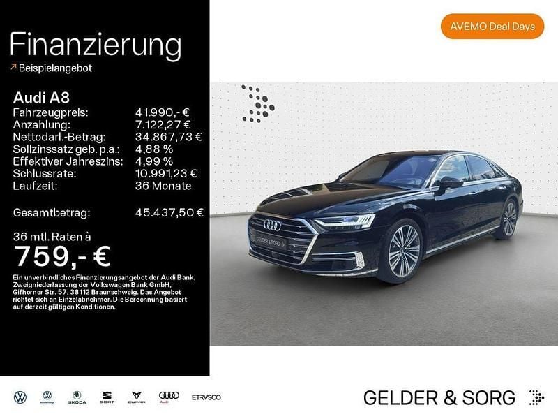 Mythosschwarz metallic Gebraucht 2019 Audi A8 Ambiente Limousine | 41.480 € (Superpreis) - Bild 1/4