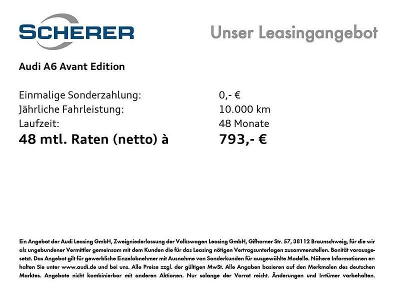 Neu Audi A6 Edition .1 204 PS (150 kW) 2025 Schwarz Kombi