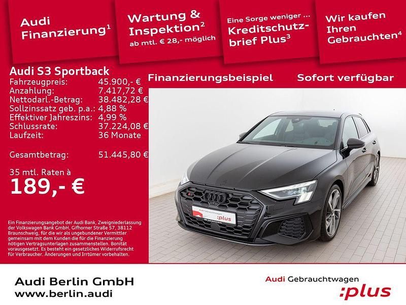 Mythosschwarz metallic Gebraucht 2023 Audi S3 Ambiente Limousine | 45.900 € (Etwas zu teuer) - Bild 1/3
