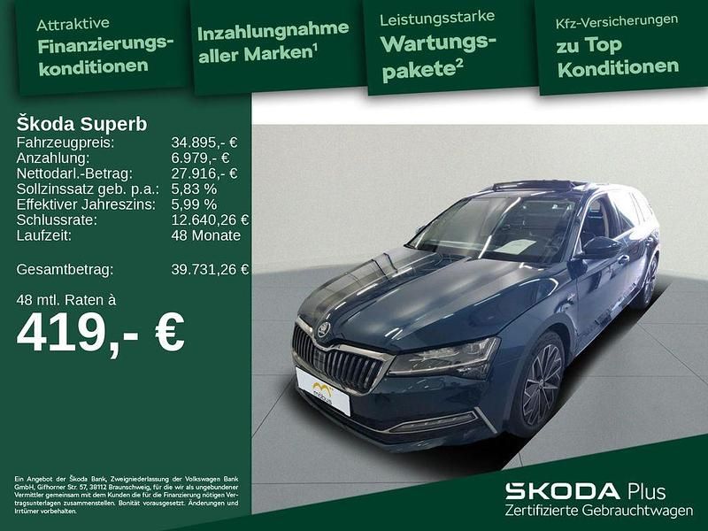 Lavablau metallic Gebraucht 2022 Skoda Superb LAURIN & KLEMENT Kombi | 34.895 € (Fairer Preis) - Bild 1/4