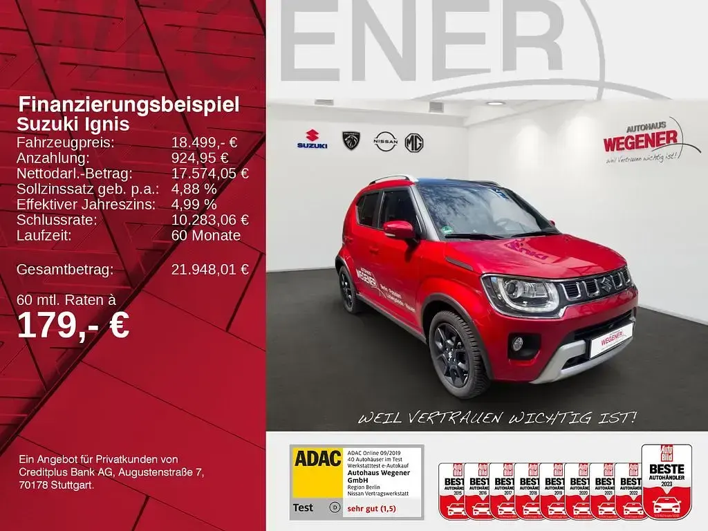 Gebraucht Suzuki Ignis Comfort+ 83 PS (61 kW) 2024 Burning red / super black SUV