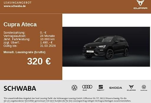 Neu Cupra Ateca 150 PS (110 kW) 2026 Schwarz SUV