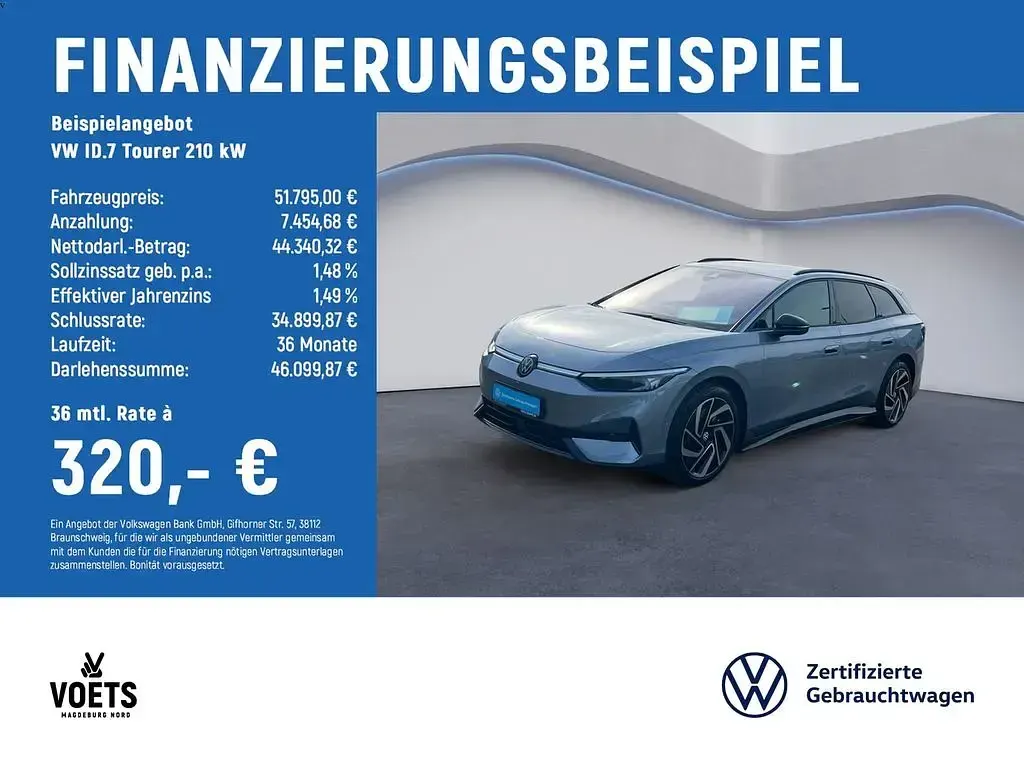 Gebraucht VW ID.7 Pro 210 kW (286 PS) 2025 Blau Kombi