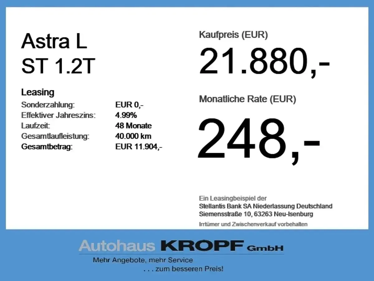 Gebraucht Opel Astra 131 PS (96 kW) 2024 Blau Kleinwagen