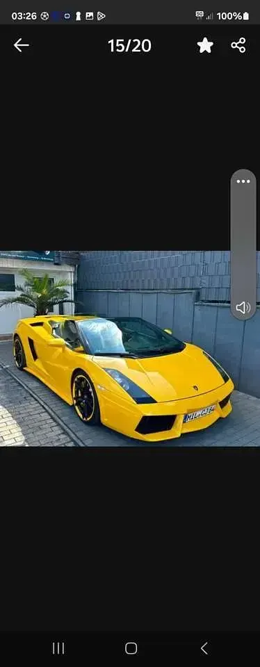 Second-hand Lamborghini Gallardo 519 CP (381 kW) 2007 Galben Cabrio
