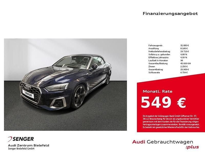 Gebraucht Audi A5 Cabriolet S-Line 190 PS (139 kW) 2020 Navarrablau metallic Cabrio