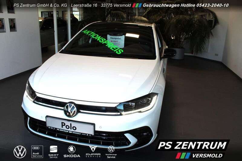 Pure white / schwarz Neu 2025 VW Polo R-line Kleinwagen | 30.350 € (Etwas zu teuer) - Bild 1/4