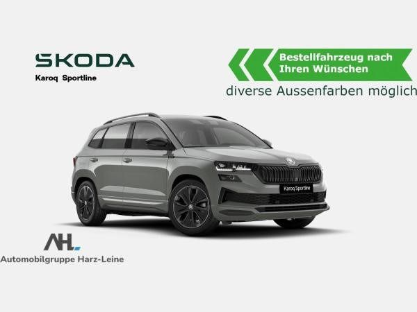 Grau (stahl grau uni) Gebraucht 2024 Skoda Karoq SportLine SUV | 37.490 € (Fairer Preis) - Bild 1/3