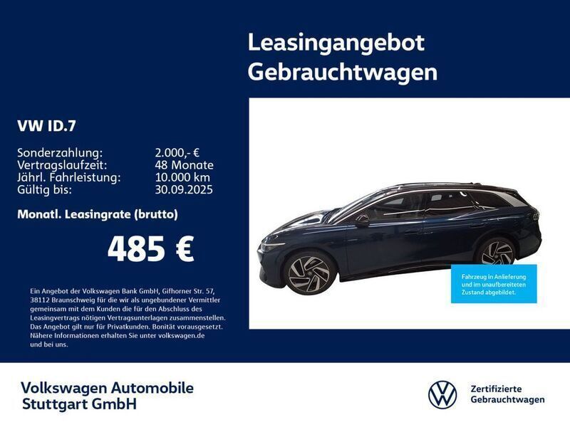 Blau Gebraucht 2024 VW ID.7 Pro Limousine | 51.430 € (Etwas zu teuer) - Bild 1/4