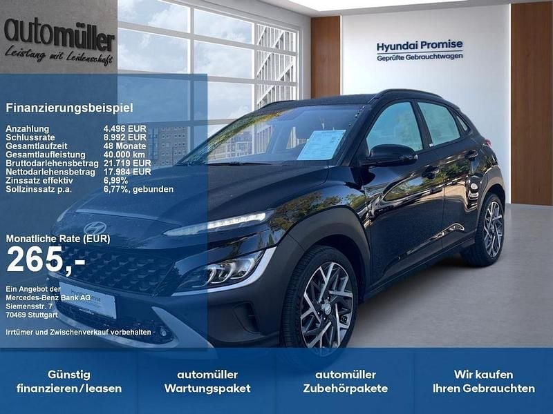 Schwarz phantom black / mic Gebraucht 2022 Hyundai Kona Trend SUV | 21.970 € (Fairer Preis) - Bild 1/4