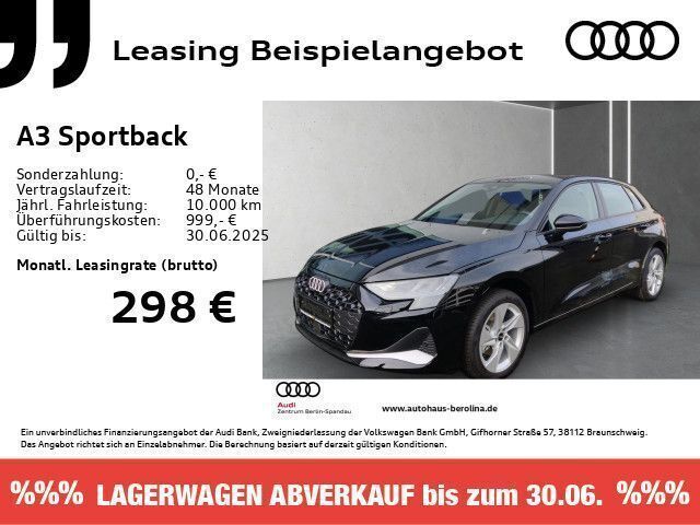 Schwarz Neu 2024 Audi A3 Sportback Sport Limousine | 27.888 € - Bild 1/4