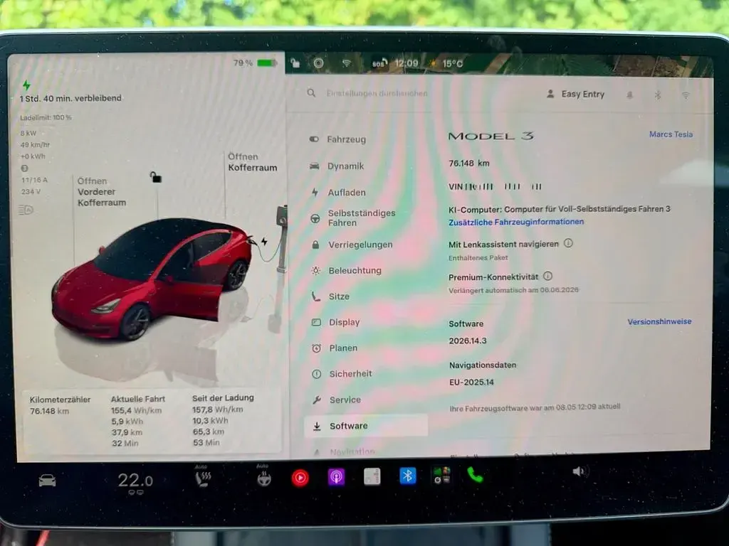 Käytetty Tesla Model 3 208 kW (283 HP) 2022 Punainen Sedan