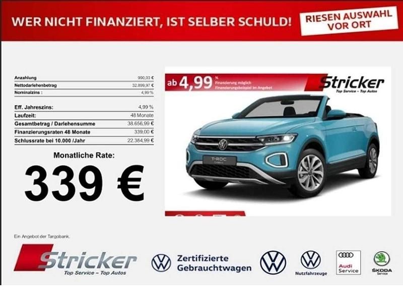 Blau Neu 2025 VW T-Roc Cabriolet Style Cabrio | 33.889 € (Fairer Preis) - Bild 1/4