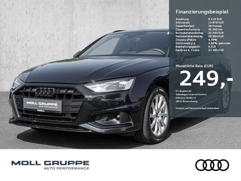 Mythosschwarz metallic Gebraucht 2022 Audi A4 Advanced Kombi | 27.480 € (Fairer Preis) - Bild 1/3