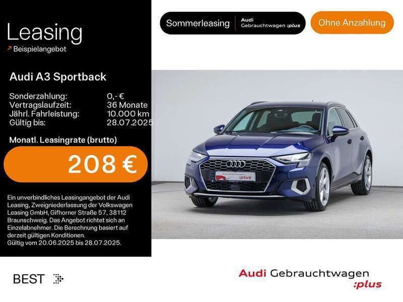 Navarrablau metallic Gebraucht 2023 Audi A3 Advanced Plus Limousine | 27.249 € (Fairer Preis) - Bild 1/4