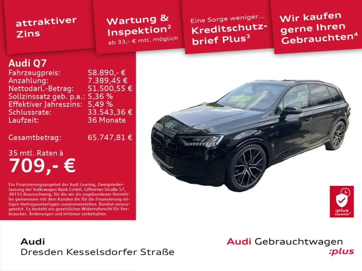 Gebraucht Audi Q7 Competition 286 PS (210 kW) 2023 Mythosschwarz metallic SUV