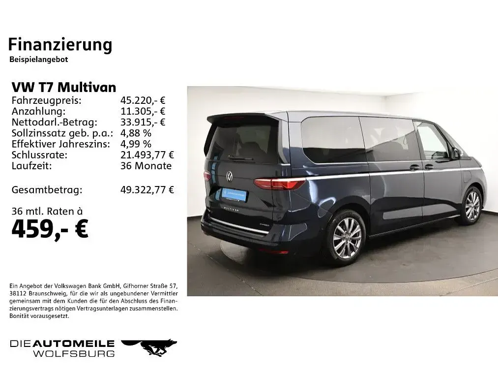 Gebraucht VW Multivan Style 150 PS (110 kW) 2023 Starlight blue metallic Van / Kleinbus