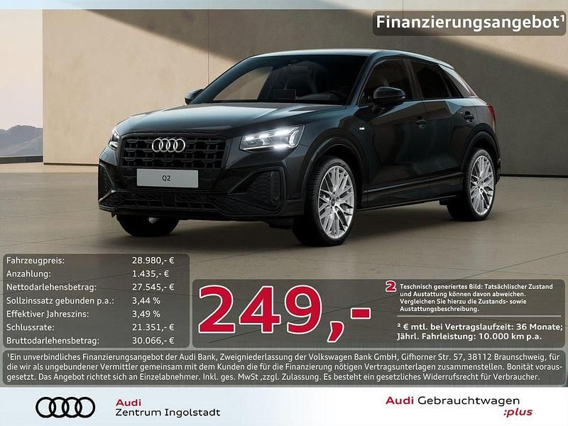 Mythosschwarz metallic Gebraucht 2025 Audi Q2 S-Line SUV | 28.980 € (Etwas zu teuer) - Bild 1/3