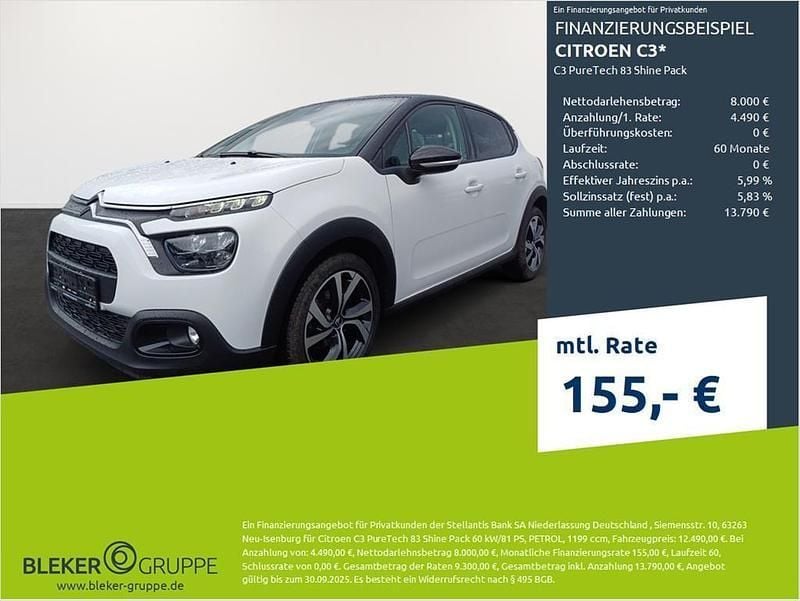 Weiß Gebraucht 2022 Citroën C3 PureTech Kleinwagen | 12.490 € (Fairer Preis) - Bild 1/3