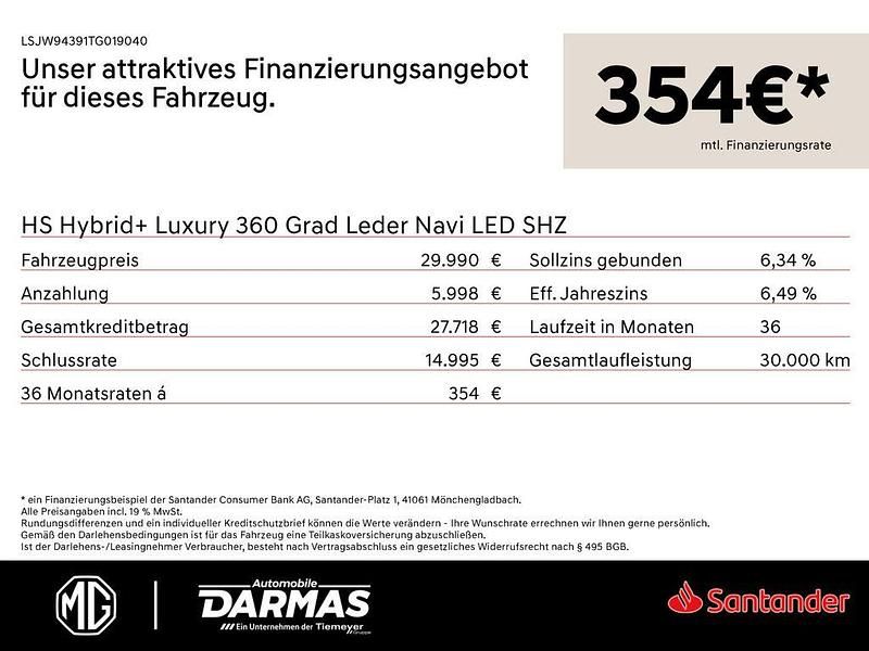 Neu MG HS Luxury 224 PS (164 kW) 2026 Weiß SUV