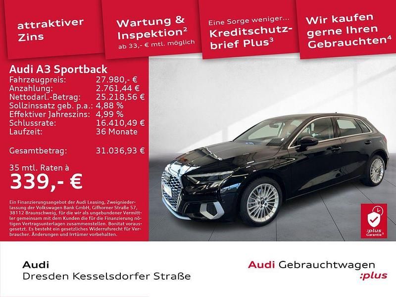 Brillantschwarz Gebraucht 2022 Audi A3 Sportback e-tron Advanced Plus Kleinwagen | 27.490 € (Etwas zu teuer) - Bild 1/4