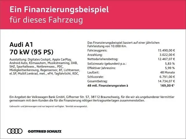 Gebraucht Audi A1 Sportback Comfort 95 PS (69 kW) 2023 Blau Kleinwagen