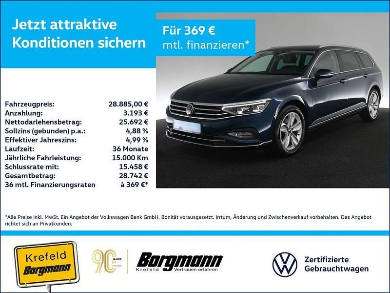 Blau / aquamarin blau Gebraucht 2022 VW Passat Elegance Kombi | 28.885 € (Etwas zu teuer) - Bild 1/3