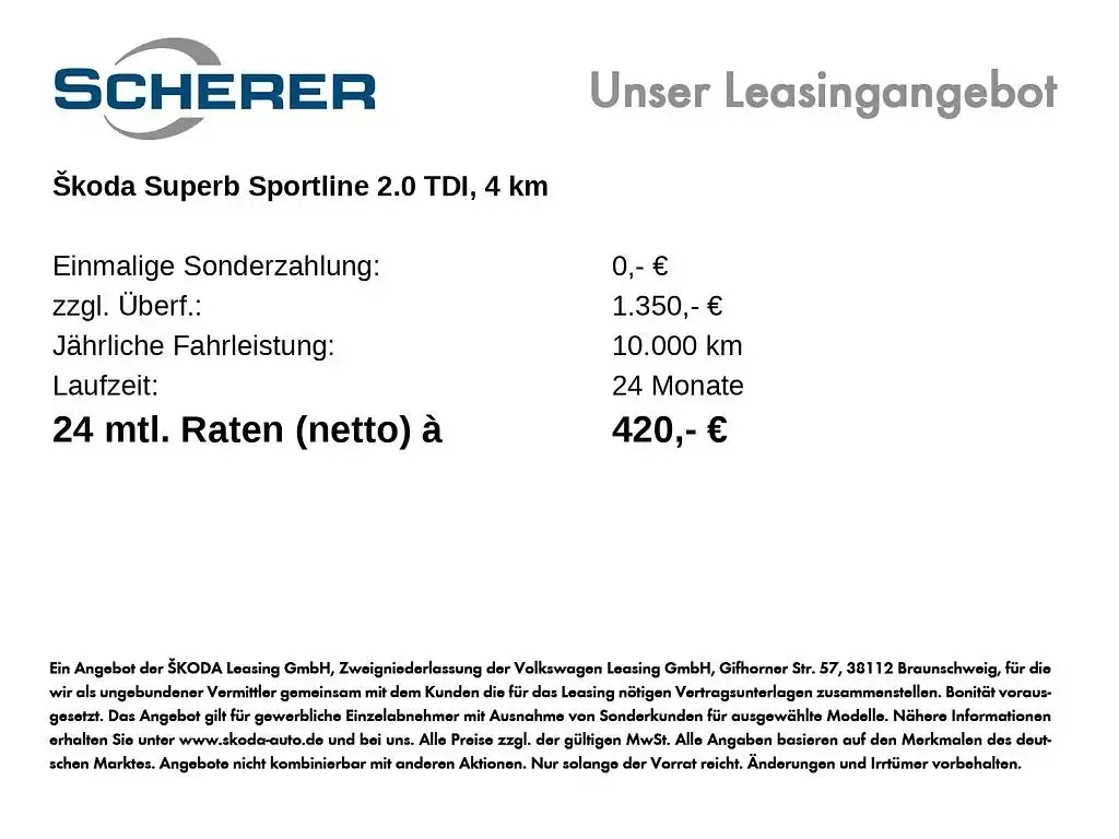 Neu Skoda Superb SportLine 193 PS (141 kW) 2025 Grau Kombi