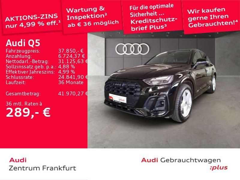 Mythosschwarz metallic Gebraucht 2022 Audi Q5 S-Line SUV | 37.850 € (Fairer Preis) - Bild 1/3