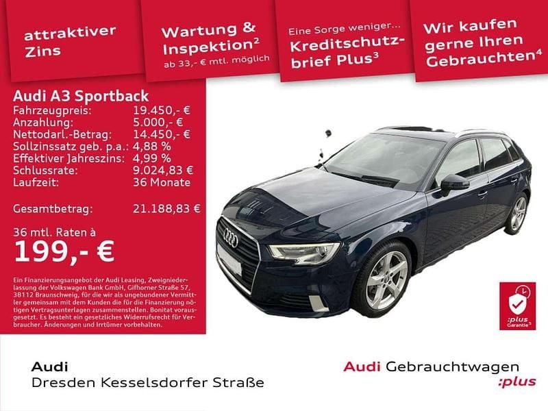 Kosmosblau metallic Gebraucht 2019 Audi A3 Design Limousine | 19.450 € (Guter Preis) - Bild 1/4