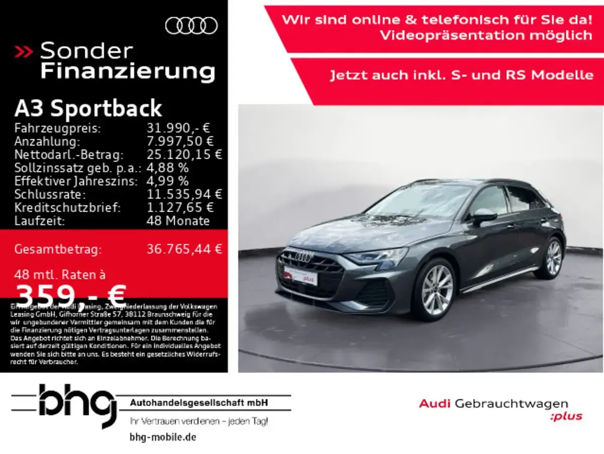 Gebraucht Audi A3 S-Line 150 PS (110 kW) 2025 Daytonagrau perleffekt Limousine