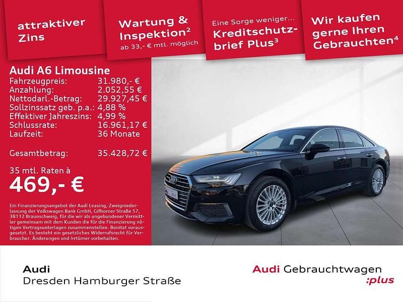 Brillantschwarz Gebraucht 2020 Audi A6 Ambiente Limousine | 31.980 € (Fairer Preis) - Bild 1/3